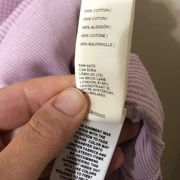 NWOT We The Free Buttercup Thermal Jersey Waffle Knit Longsleeve Lilac Top Large - Picture 7 of 7